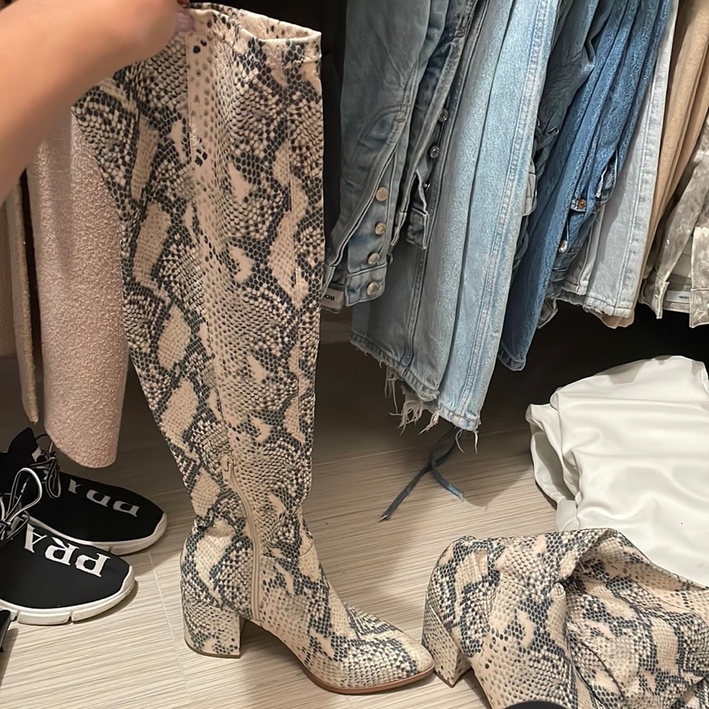 Steve Madden jacoby snakeskin thigh high boots